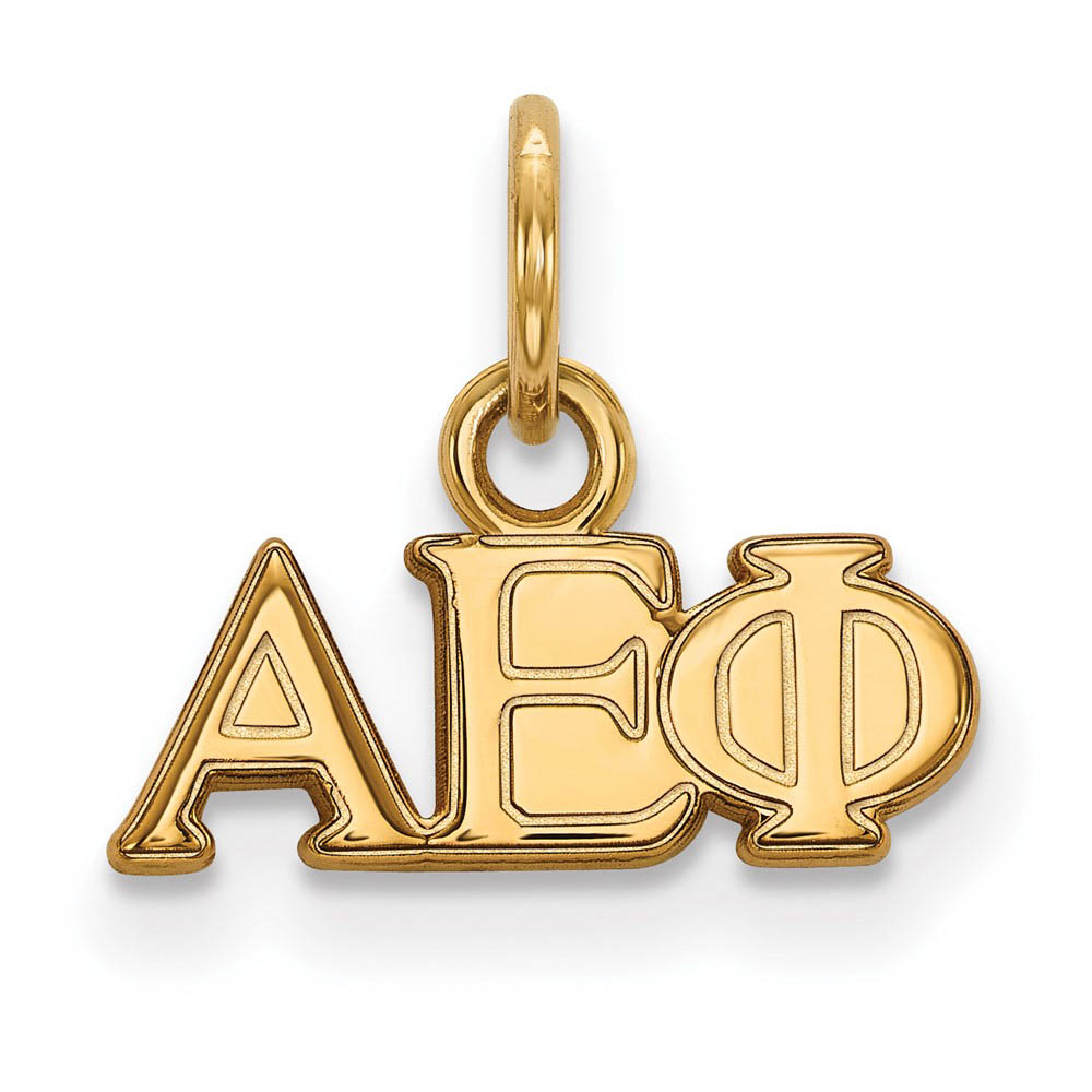 14K Gold Plated Silver Alpha Epsilon Phi (Tiny) Greek Letters Charm