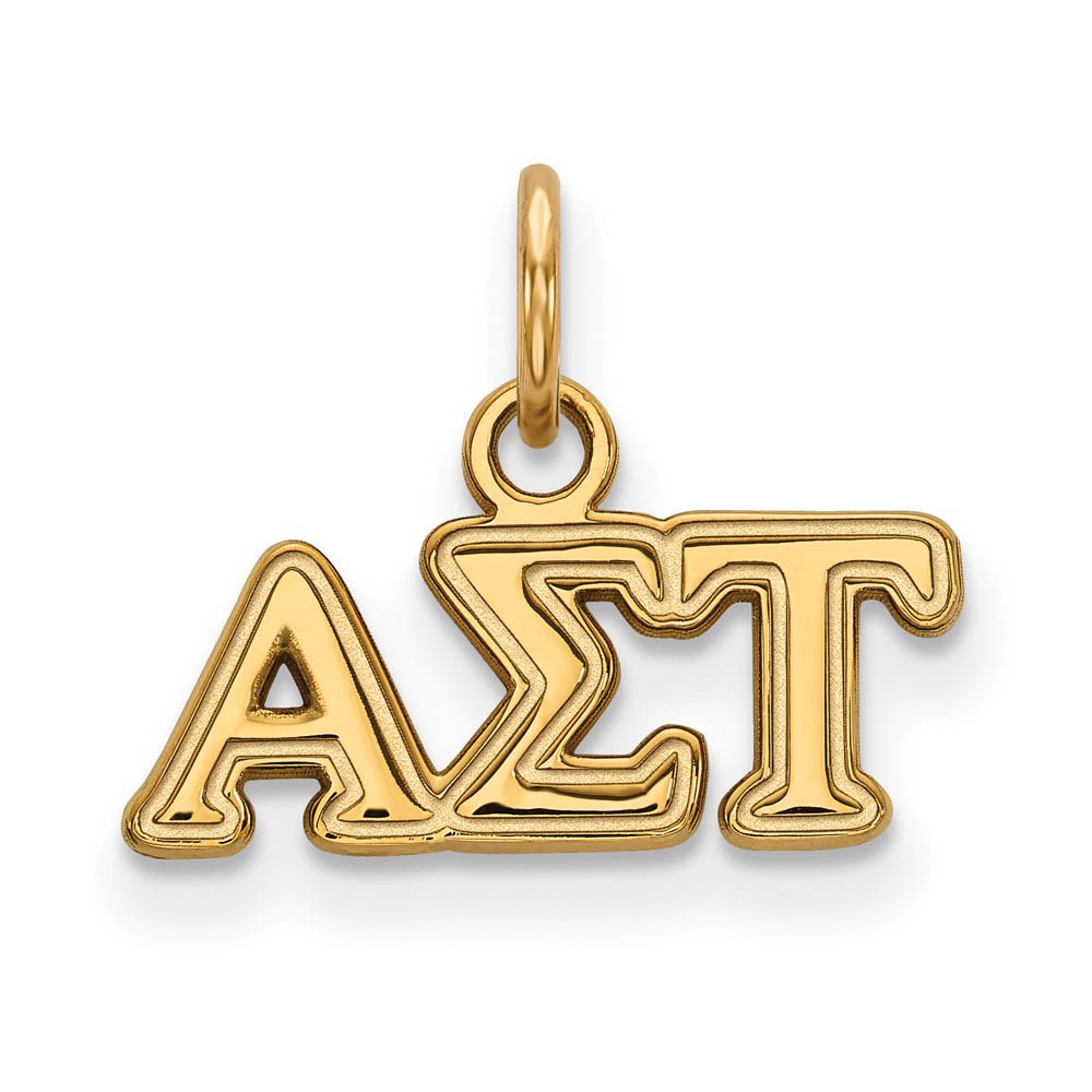 14K Gold Plated Silver Alpha Sigma Tau (Tiny) Greek Letters Charm