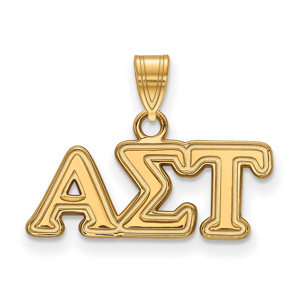 14K Plated Silver Alpha Sigma Tau Greek Letters Pendant
