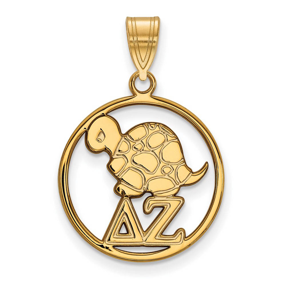 14K Plated Silver Delta Zeta Circle Pendant