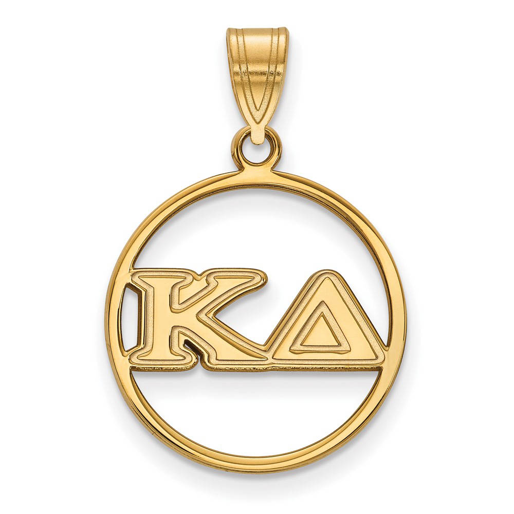 14K Plated Silver Kappa Delta Circle Greek Letters Pendant