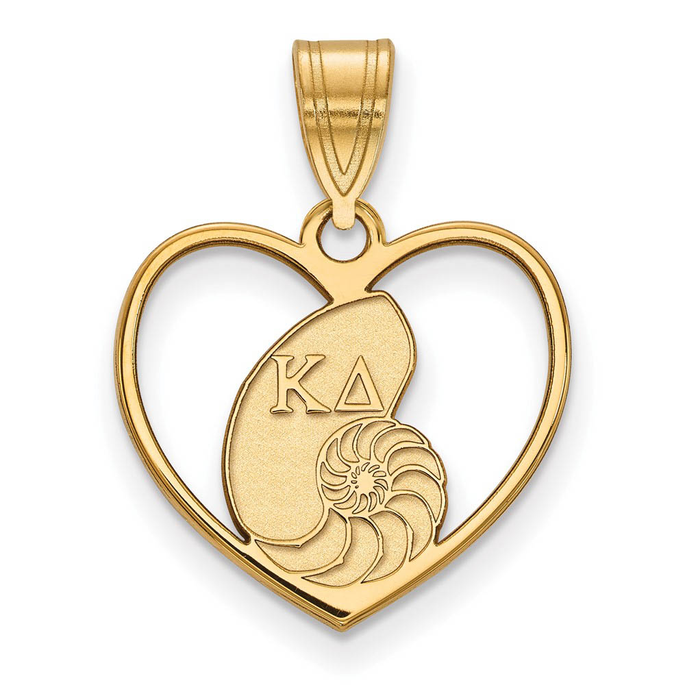 14K Plated Silver Kappa Delta Heart Pendant