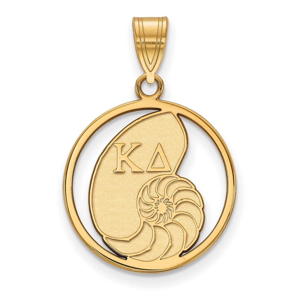 14K Plated Silver Kappa Delta Circle Pendant