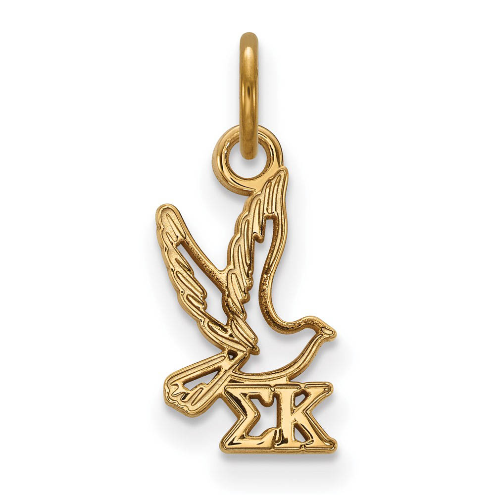 14K Gold Plated Silver Sigma Kappa (Tiny) Charm or Pendant