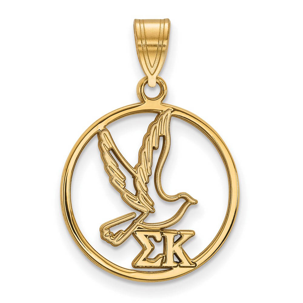 14K Plated Silver Sigma Kappa Circle Pendant