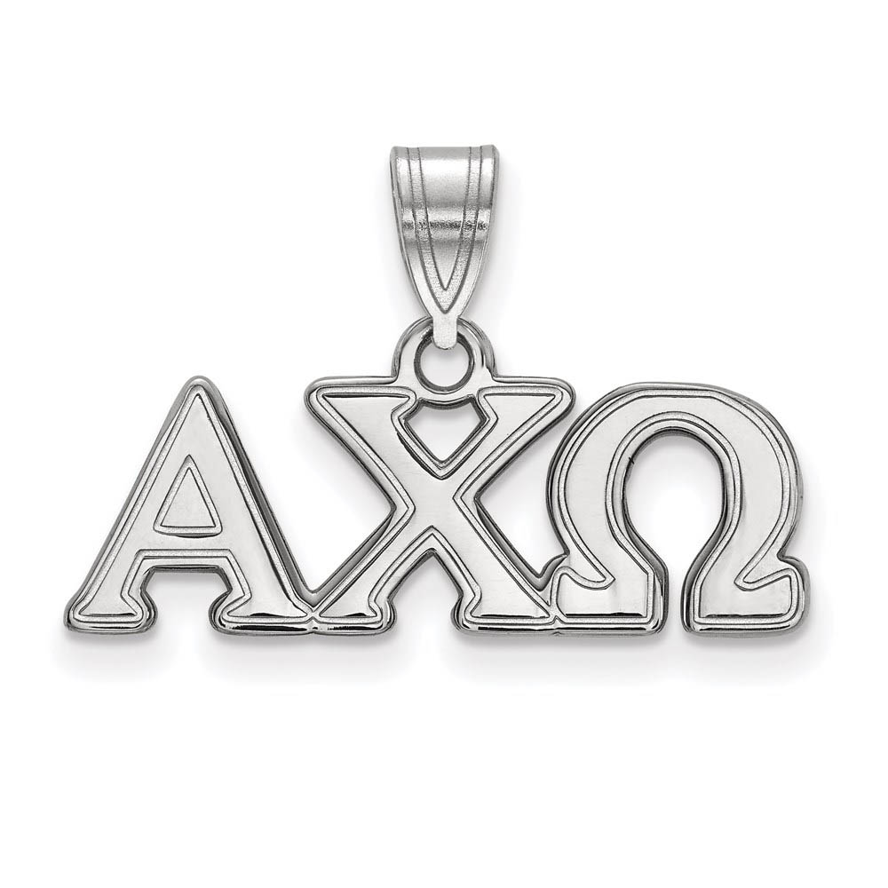 Sterling Silver Alpha Chi Omega Greek Letters Pendant