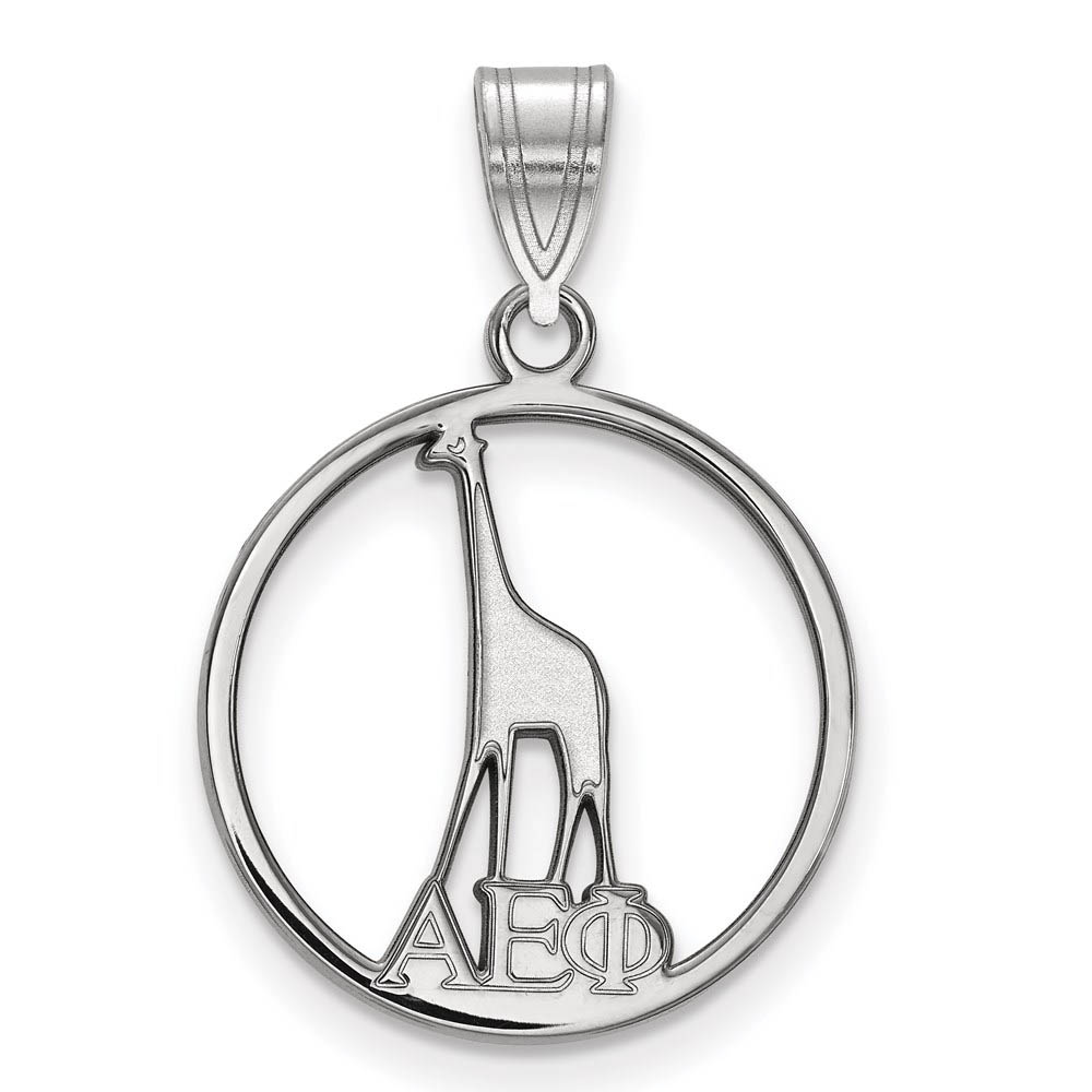 Sterling Silver Alpha Epsilon Phi Circle Pendant