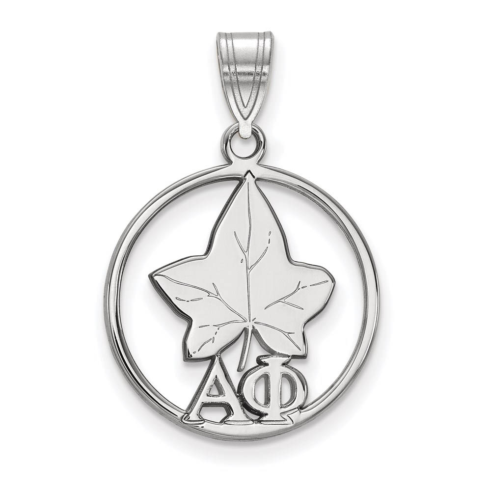 Sterling Silver Alpha Phi Circle Pendant