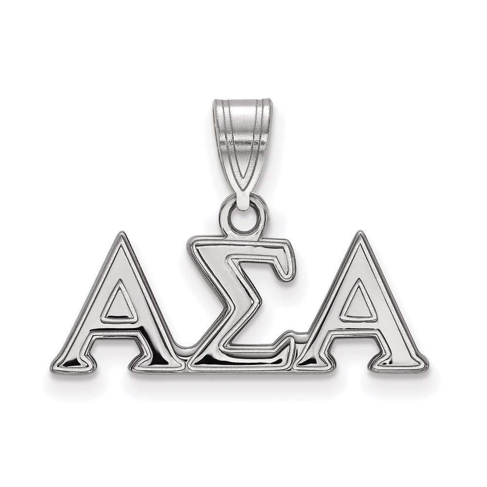 Sterling Silver Alpha Sigma Alpha Greek Letters Pendant