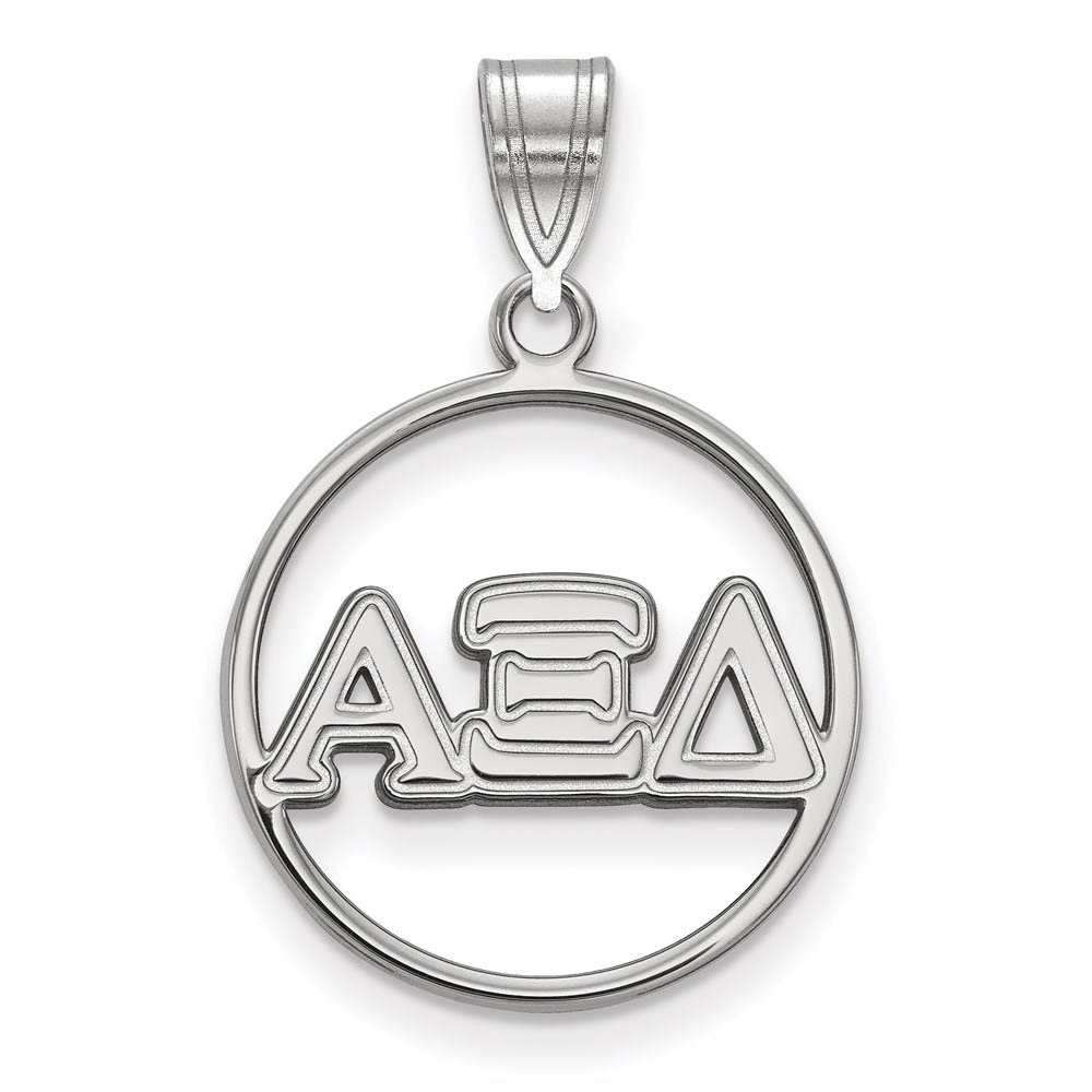 Sterling Silver Alpha Xi Delta Circle Greek Letters Pendant