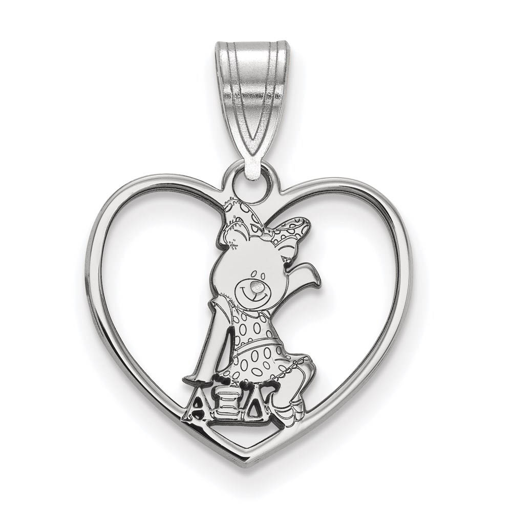 Sterling Silver Alpha Xi Delta Heart Pendant