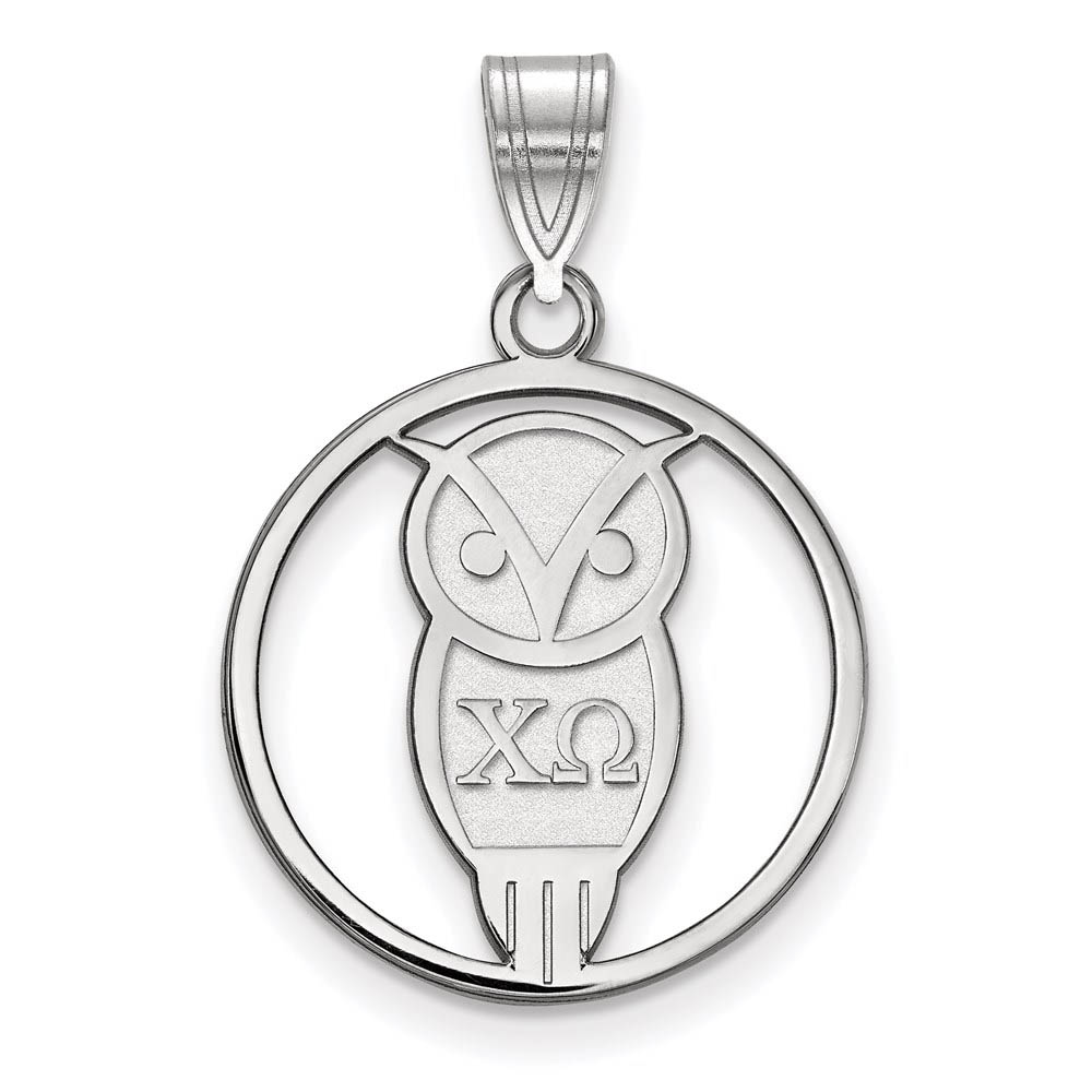Sterling Silver Chi Omega Circle Pendant