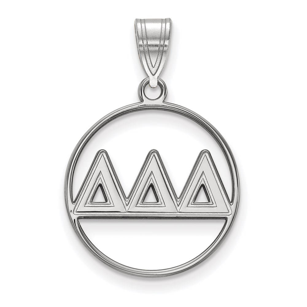 Sterling Silver Delta Delta Delta Circle Greek Letters Pendant