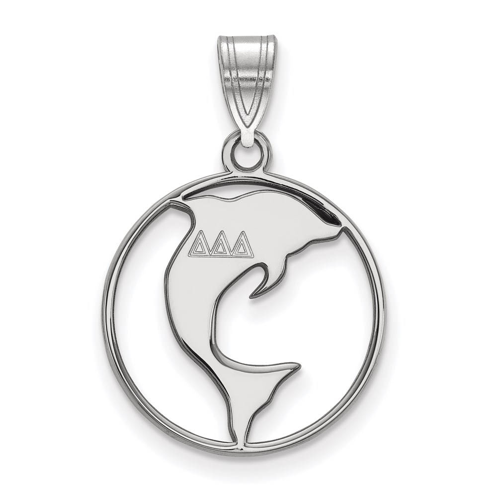 Sterling Silver Delta Delta Delta Circle Pendant
