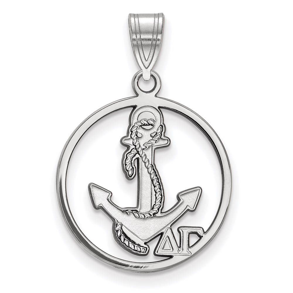 Sterling Silver Delta Gamma Circle Pendant