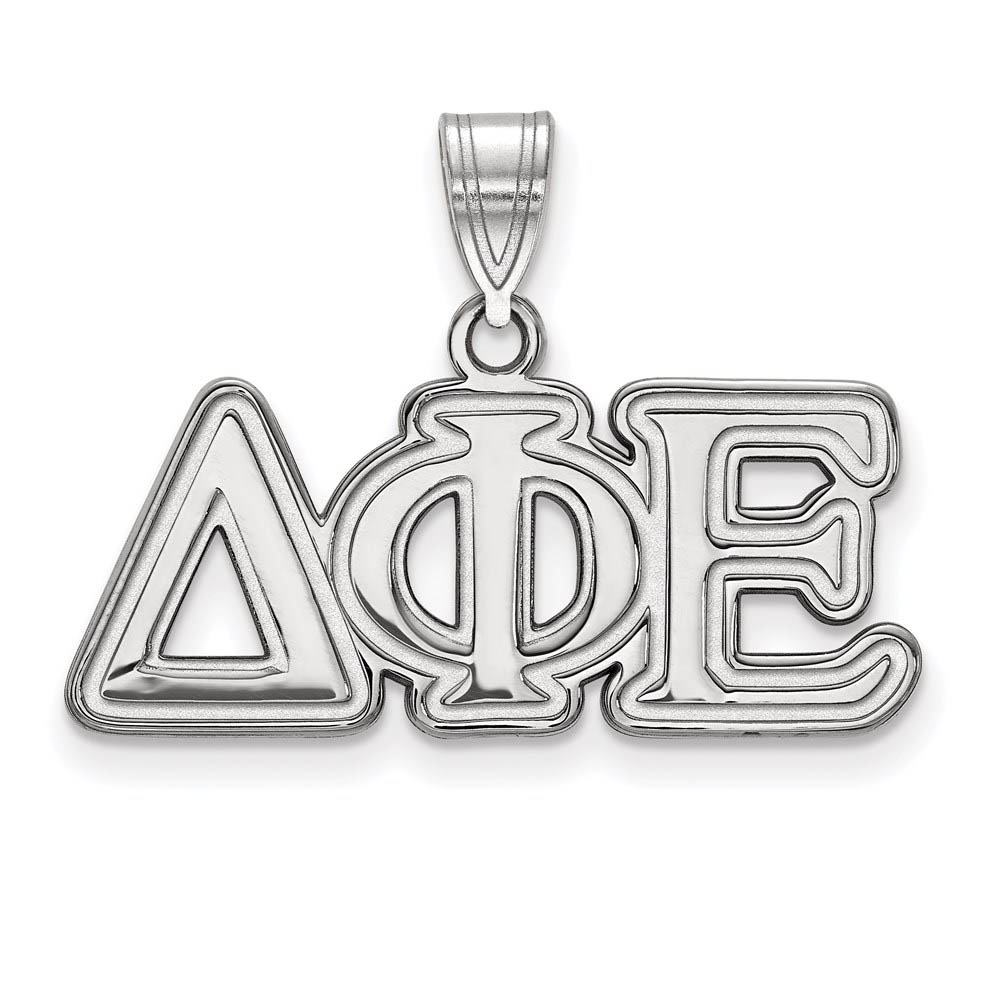 Sterling Silver Delta Phi Epsilon Greek Letters Pendant