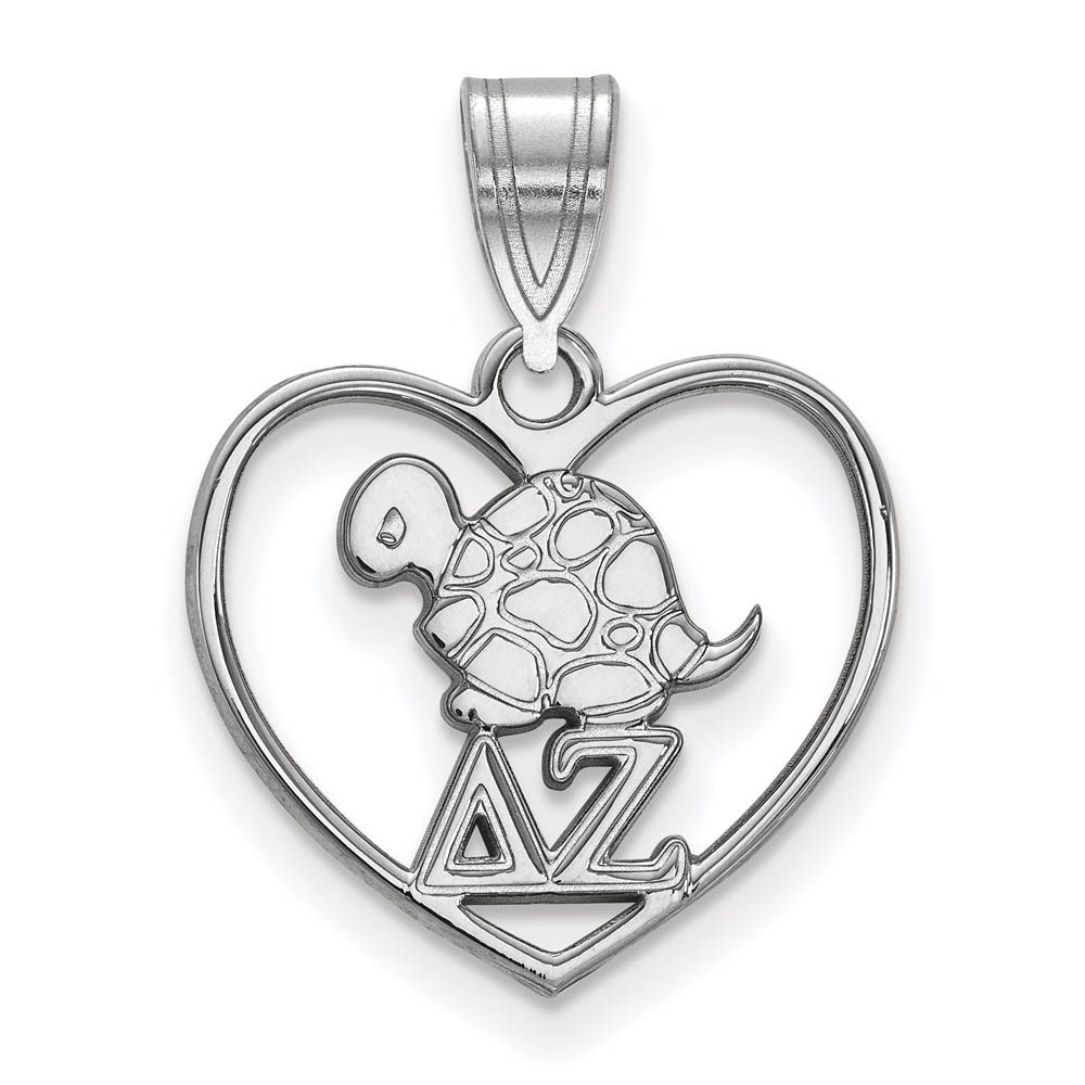 Sterling Silver Delta Zeta Heart Pendant