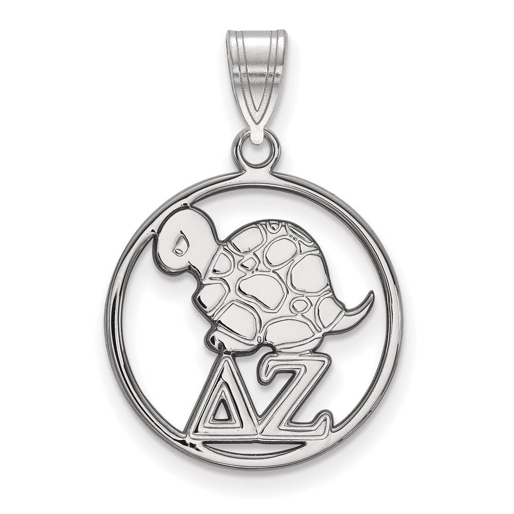 Sterling Silver Delta Zeta Circle Pendant