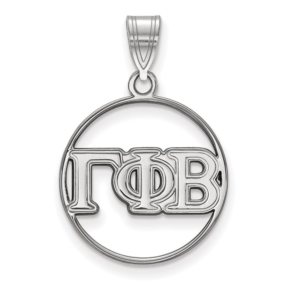 Sterling Silver Gamma Phi Beta Circle Greek Letters Pendant