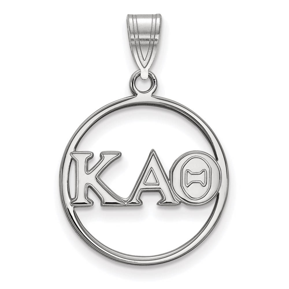 Sterling Silver Kappa Alpha Theta Circle Greek Letters Pendant