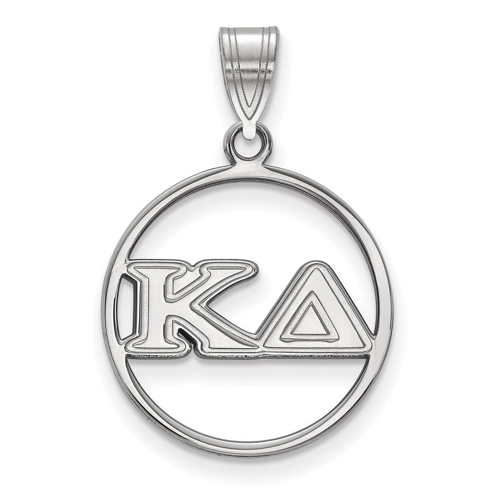 Sterling Silver Kappa Delta Circle Greek Letters Pendant