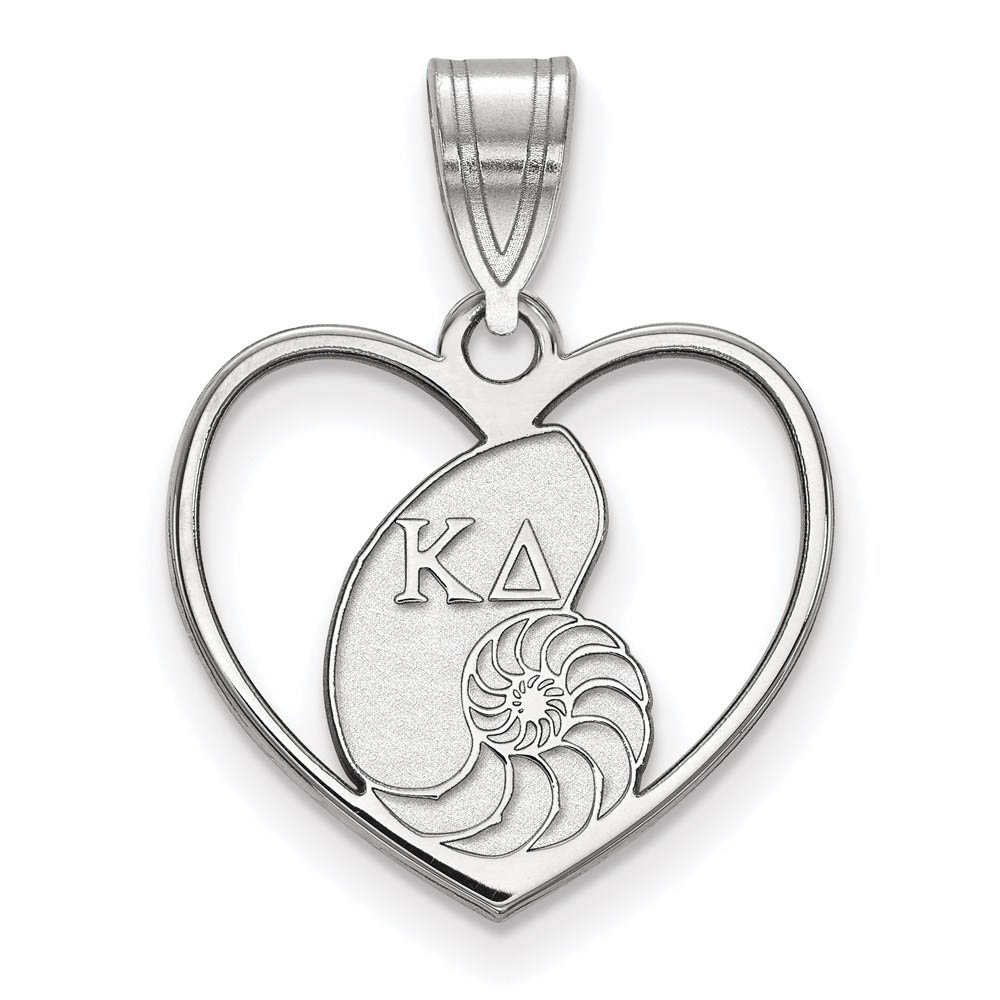 Sterling Silver Kappa Delta Heart Pendant