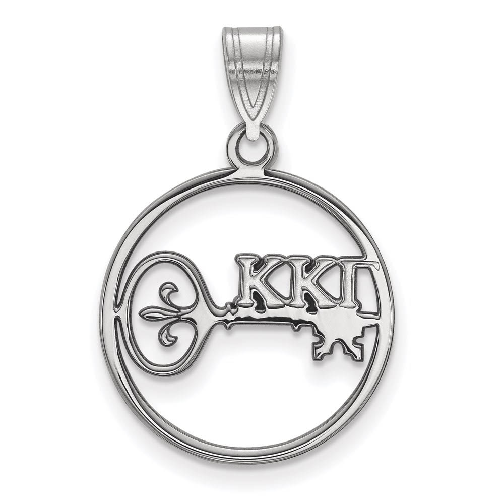 Sterling Silver Kappa Kappa Gamma Circle Pendant