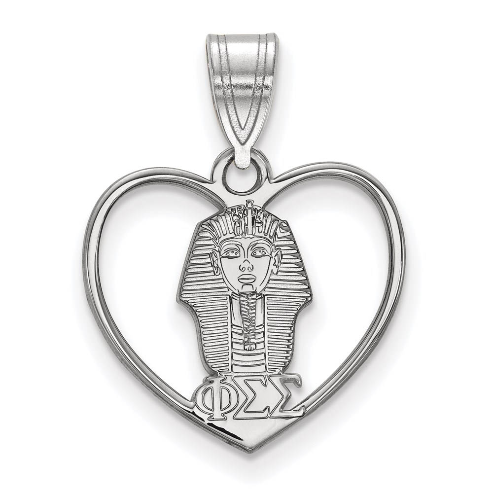 Sterling Silver Phi Sigma Sigma Heart Pendant