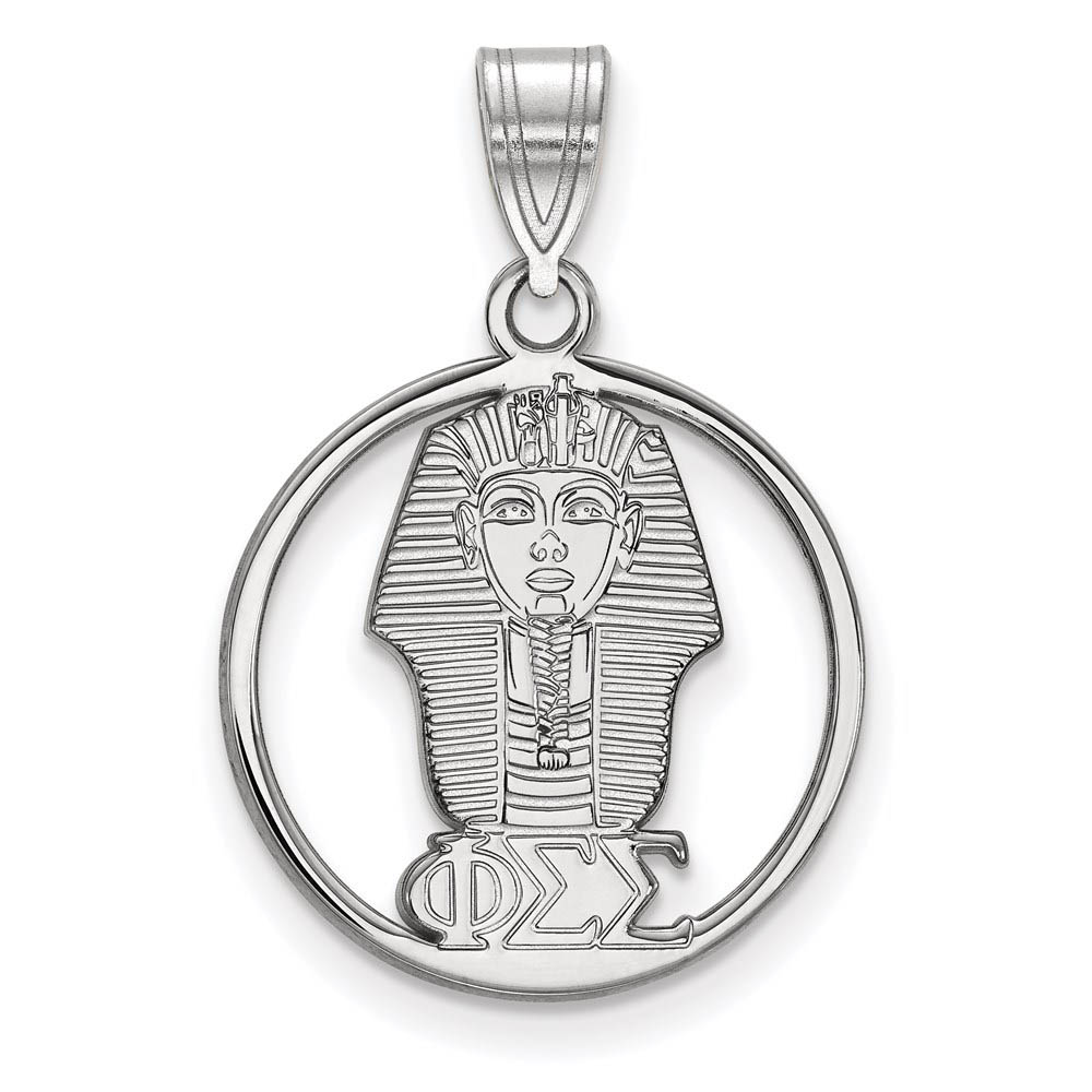 Sterling Silver Phi Sigma Sigma Circle Pendant