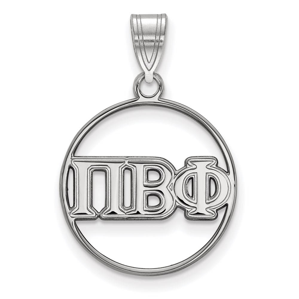 Sterling Silver Pi Beta Phi Circle Greek Letters Pendant