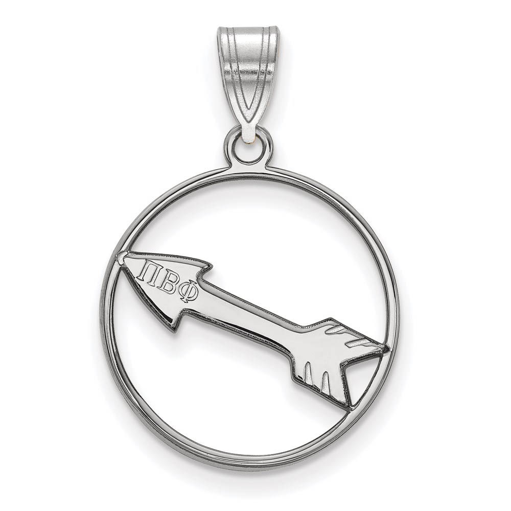 Sterling Silver Pi Beta Phi Circle Pendant