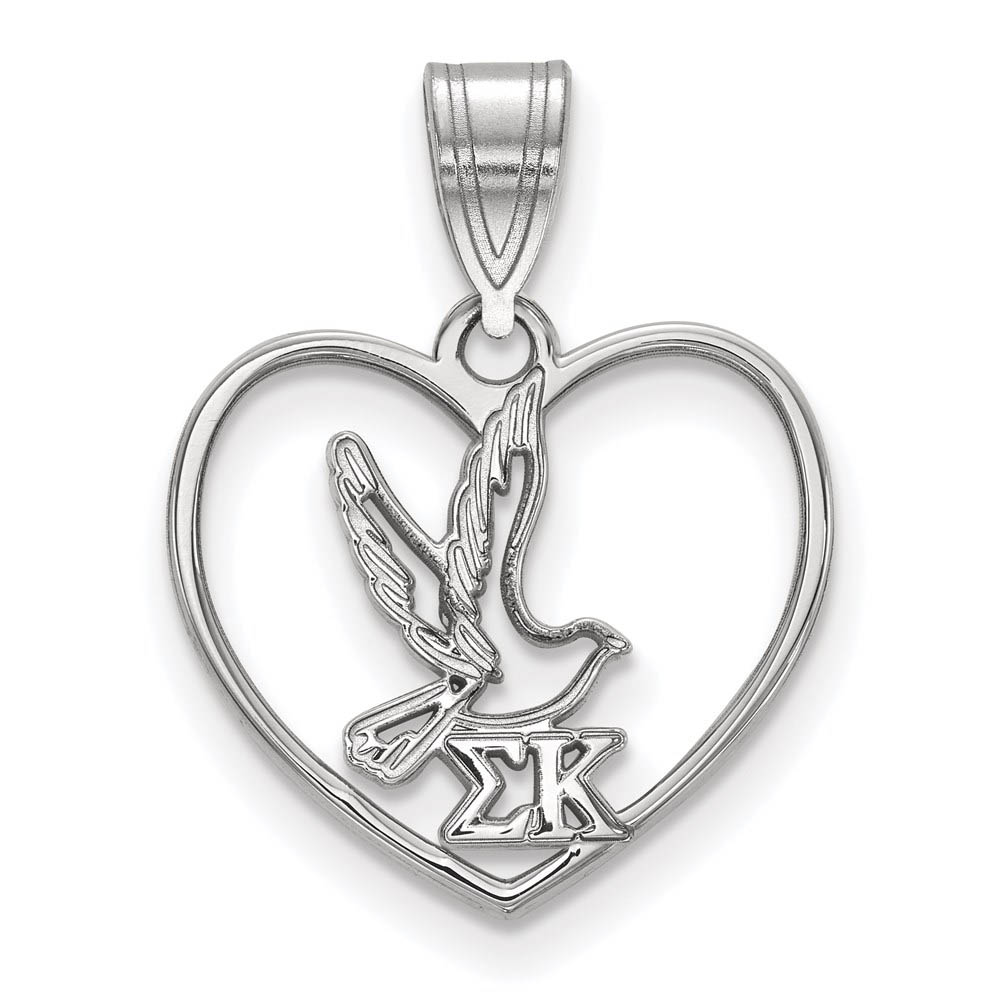 Sterling Silver Sigma Kappa Heart Pendant