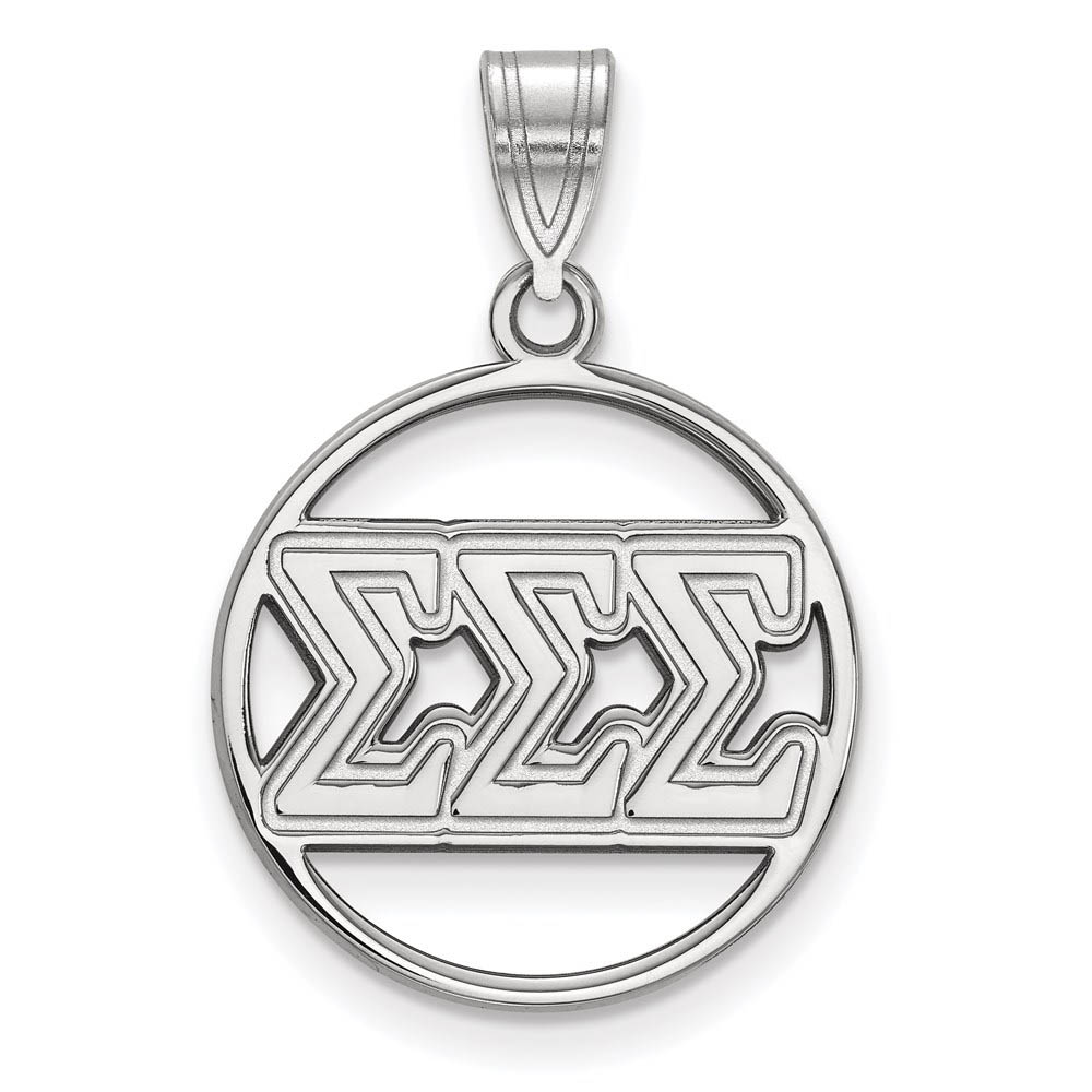 Sterling Silver Sigma Sigma Sigma Circle Greek Letters Pendant
