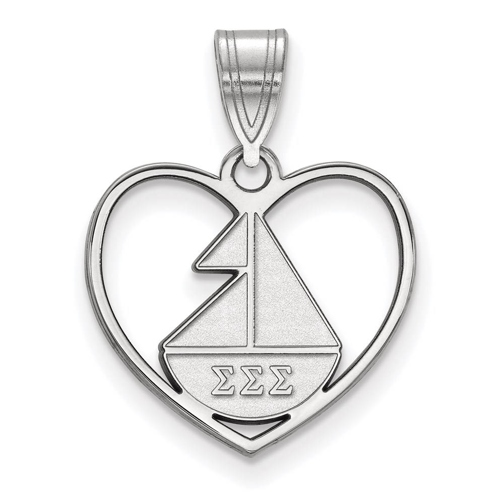 Sterling Silver Sigma Sigma Sigma Heart Pendant