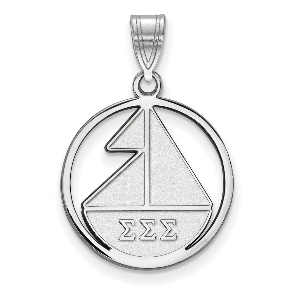 Sterling Silver Sigma Sigma Sigma Circle Pendant