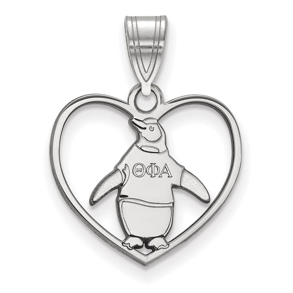 Sterling Silver Theta Phi Alpha Heart Pendant
