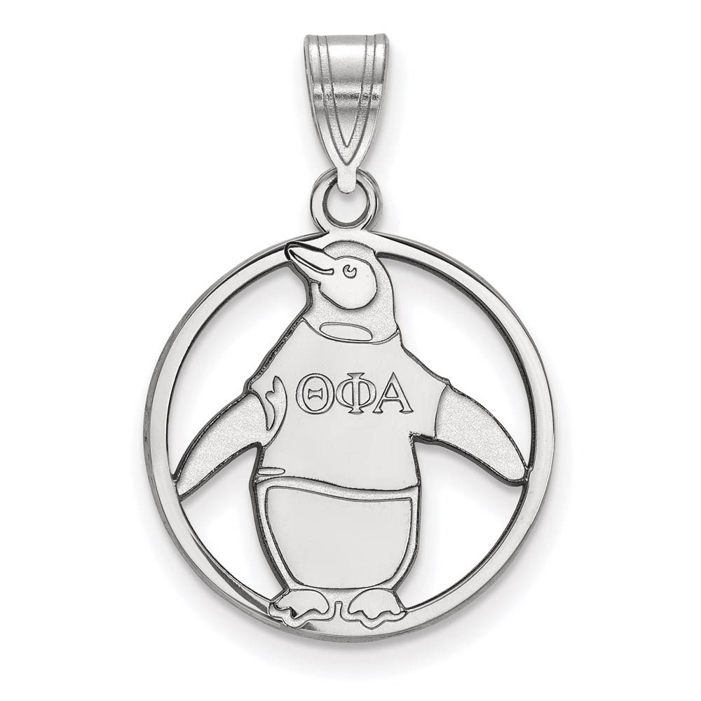Sterling Silver Theta Phi Alpha Circle Pendant