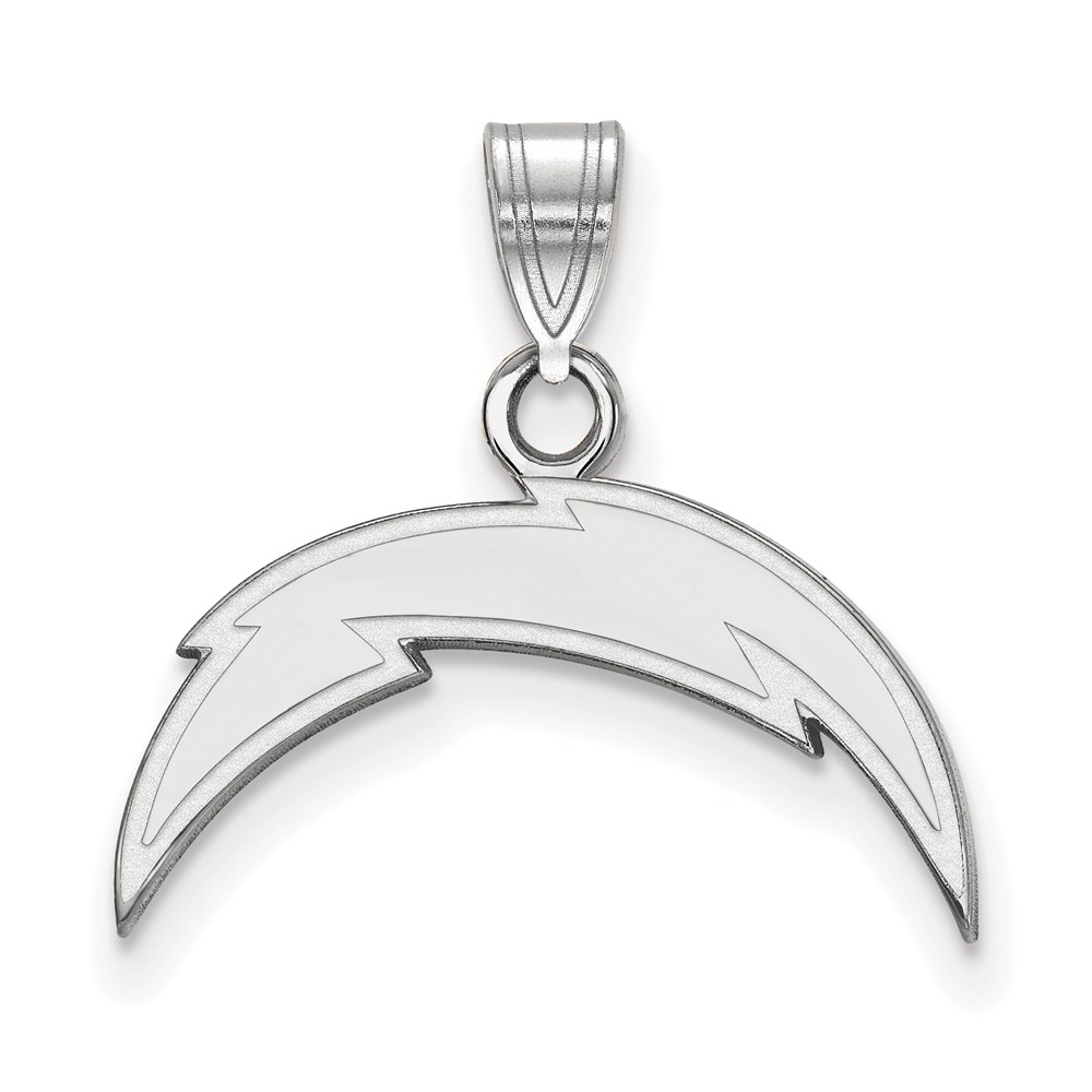 10k White Gold NFL Los Angeles Chargers Lightning SM Pendant