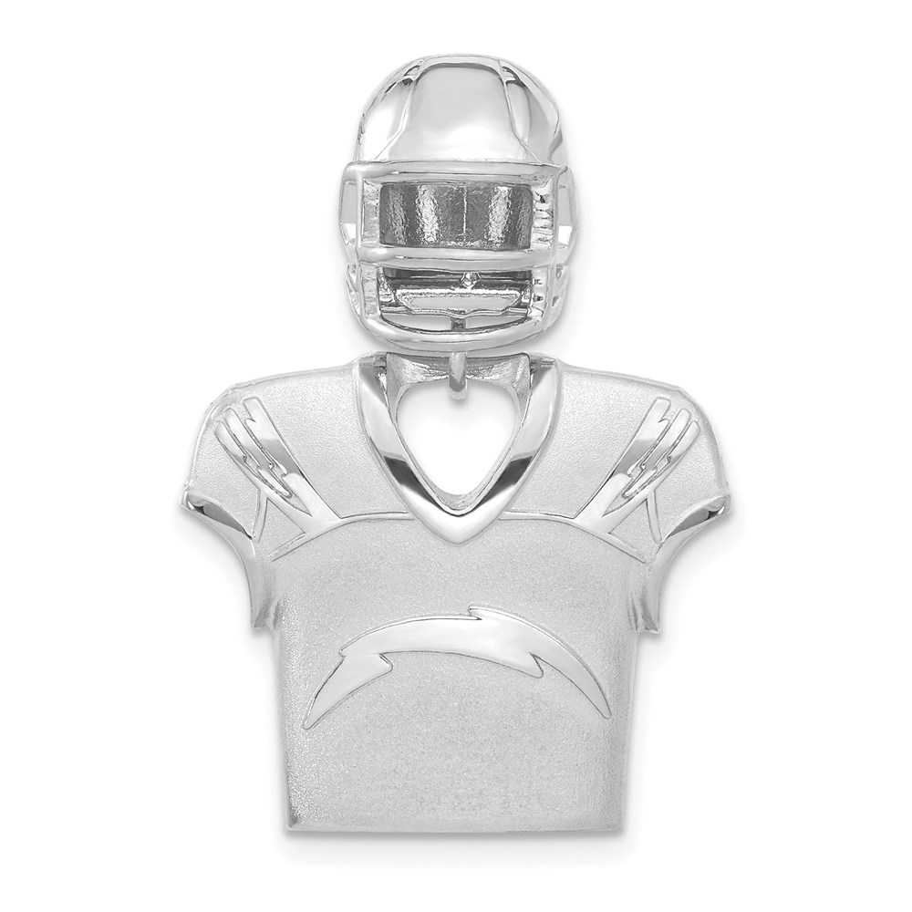 Sterling Silver NFL Chargers Jersey & Helmet Pendant