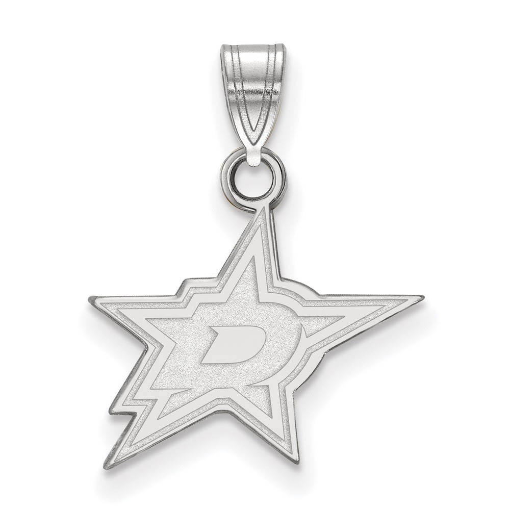 10k White Gold NHL Dallas Stars Pendant