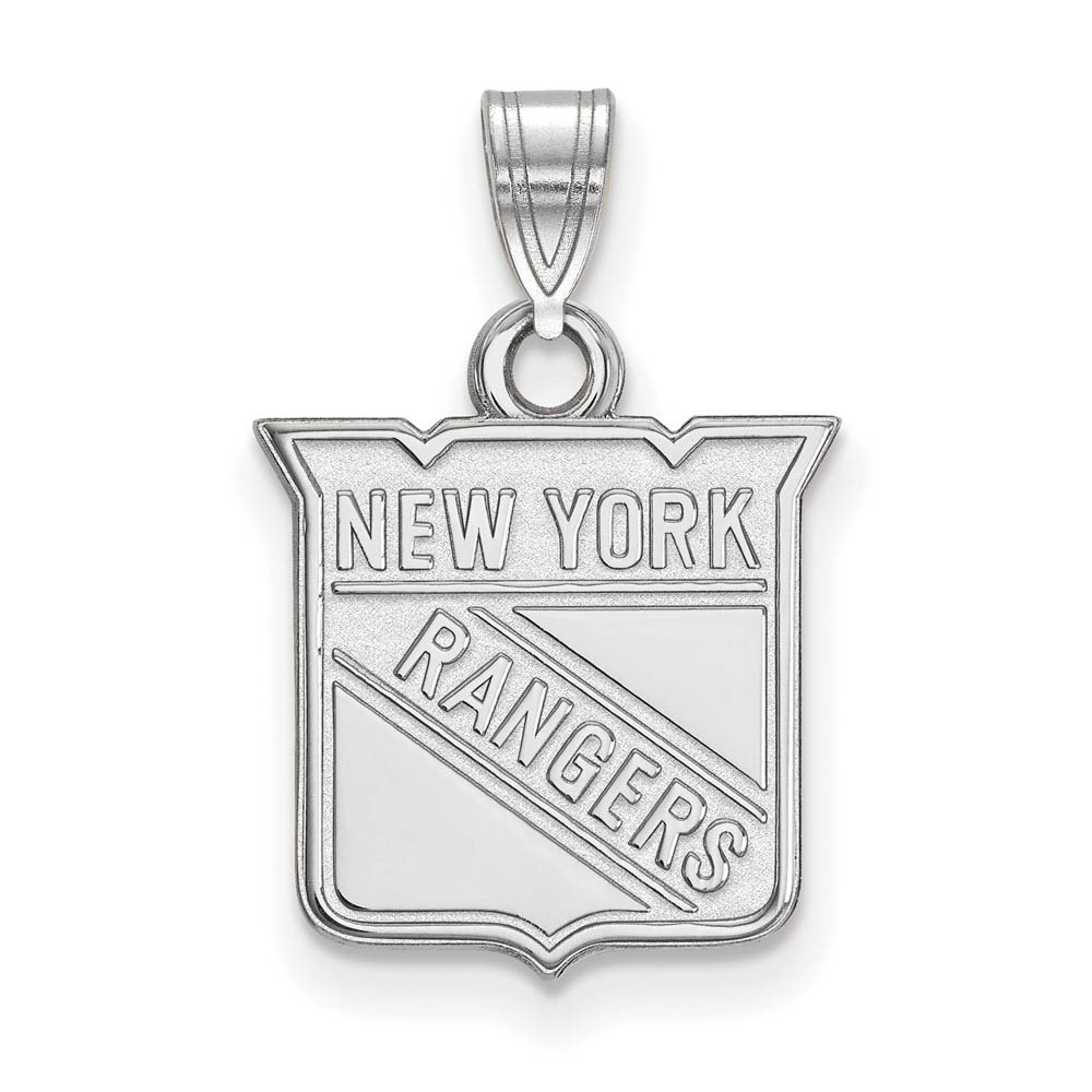 10k White Gold NHL New York Rangers Pendant