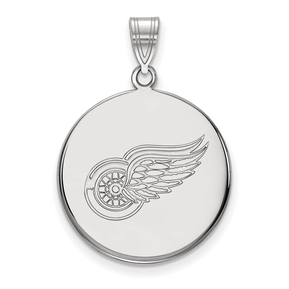 10k White Gold NHL Detroit Red Wings Disc Pendant