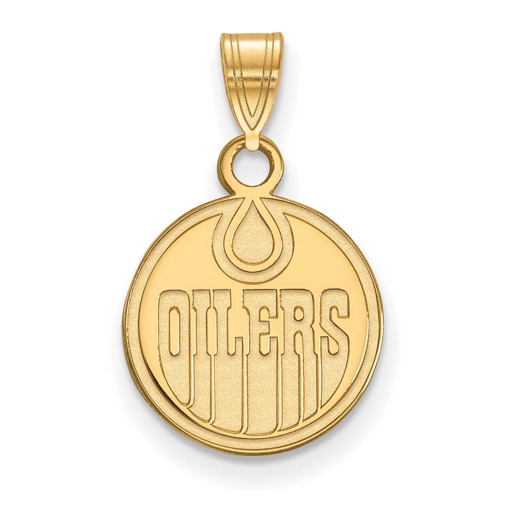 10k Yellow Gold NHL Edmonton Oilers Disc Pendant