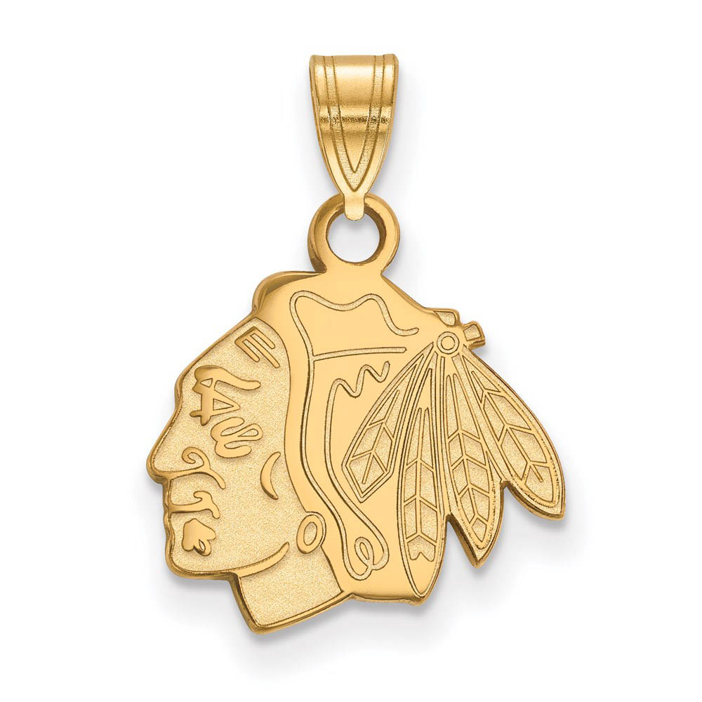 10k Yellow Gold NHL Chicago Blackhawks Logo Pendant