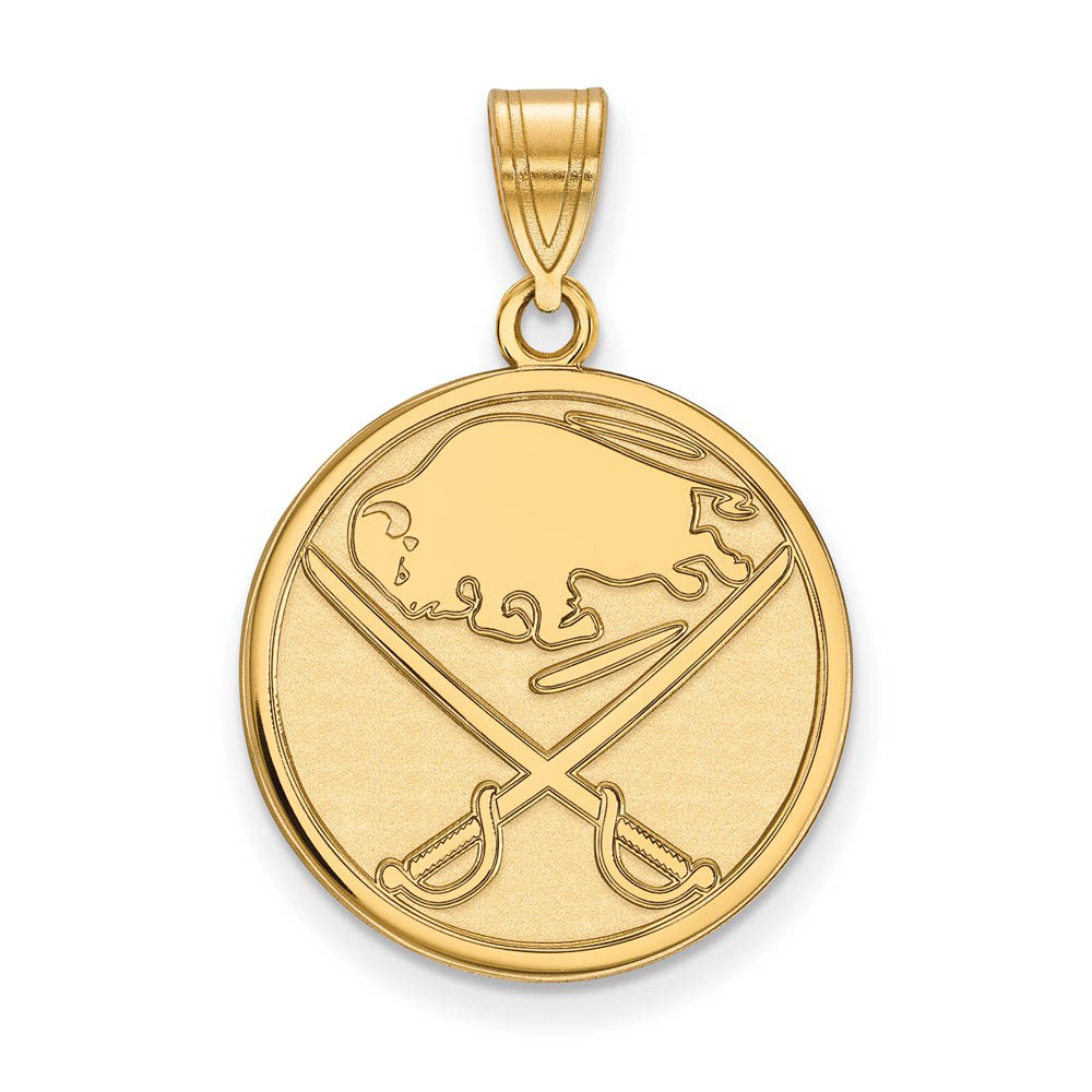 10k Yellow Gold NHL Buffalo Sabres Disc Pendant