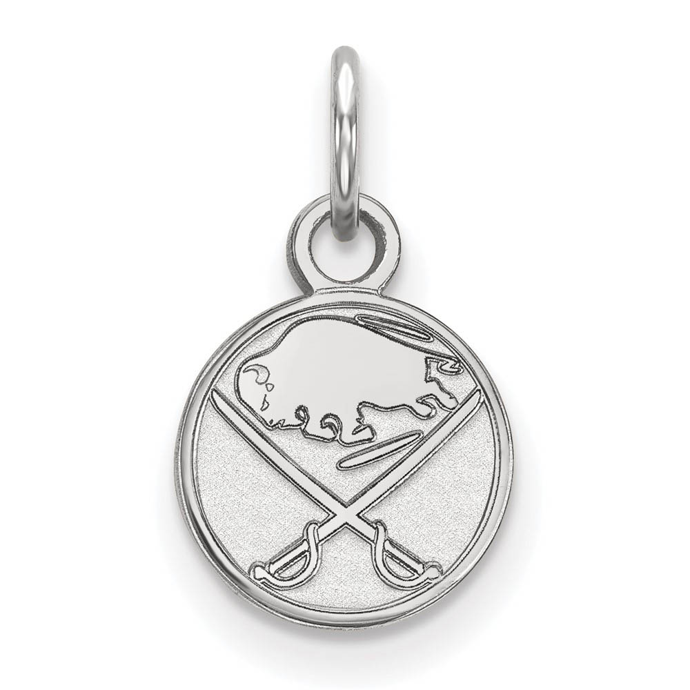 14k White Gold NHL Buffalo Sabres (Tiny) Disc Charm or Pendant
