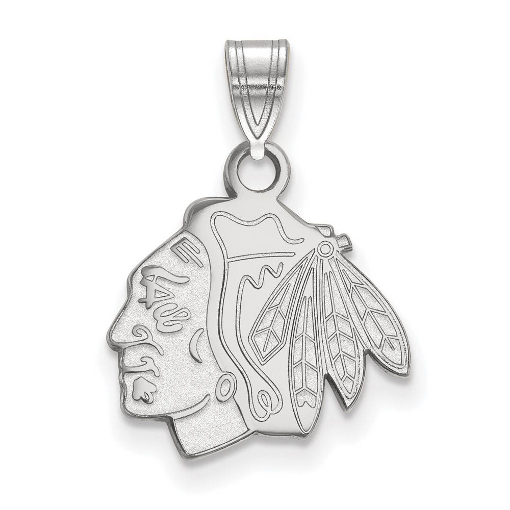 14k White Gold NHL Chicago Blackhawks Logo Pendant
