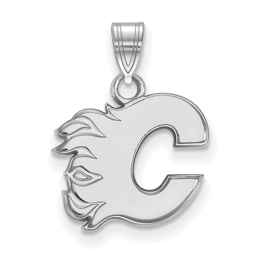 14k White Gold NHL Calgary Flames Pendant