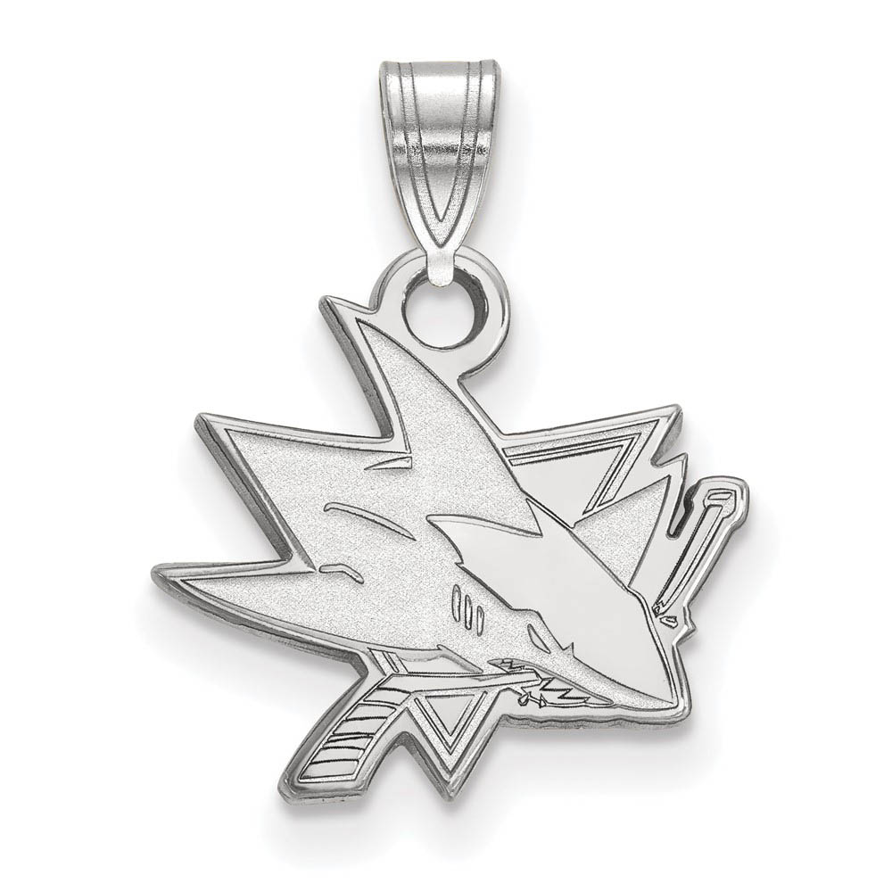 14k White Gold NHL San Jose Sharks Pendant