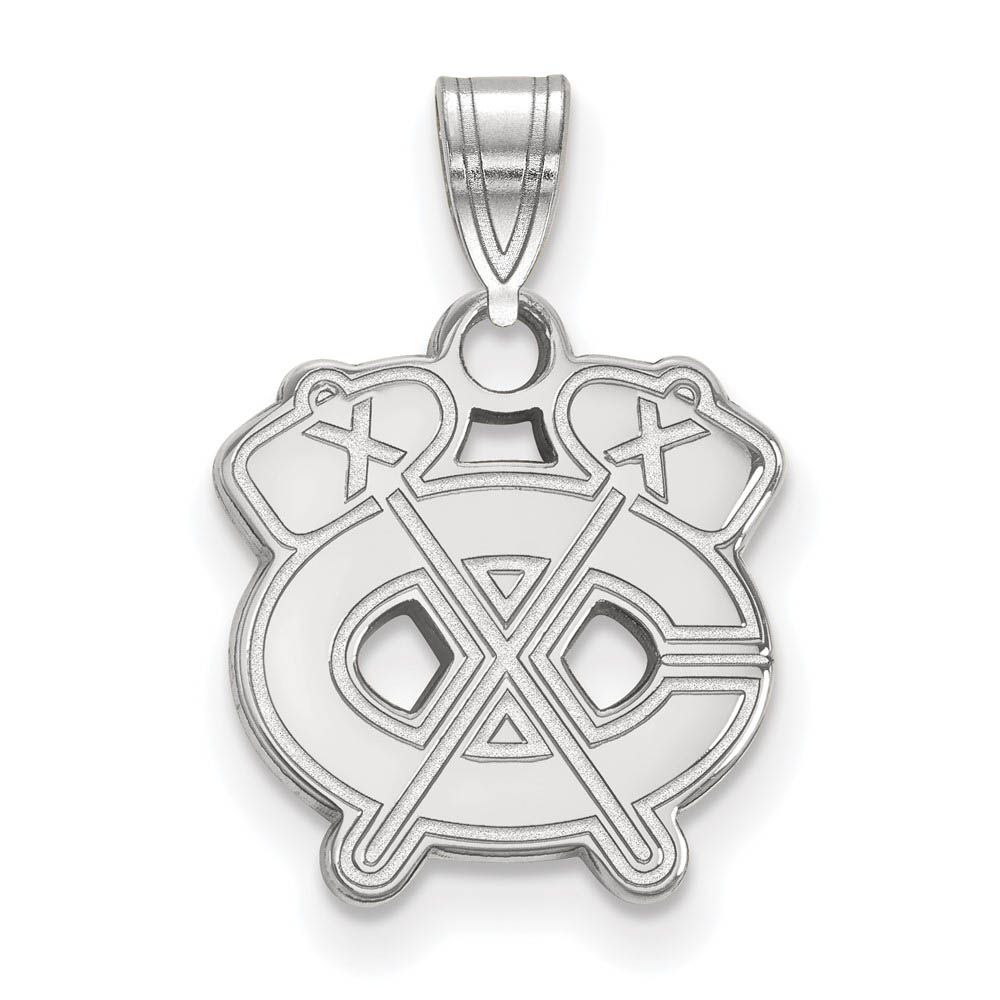 14k White Gold NHL Chicago Blackhawks Pendant